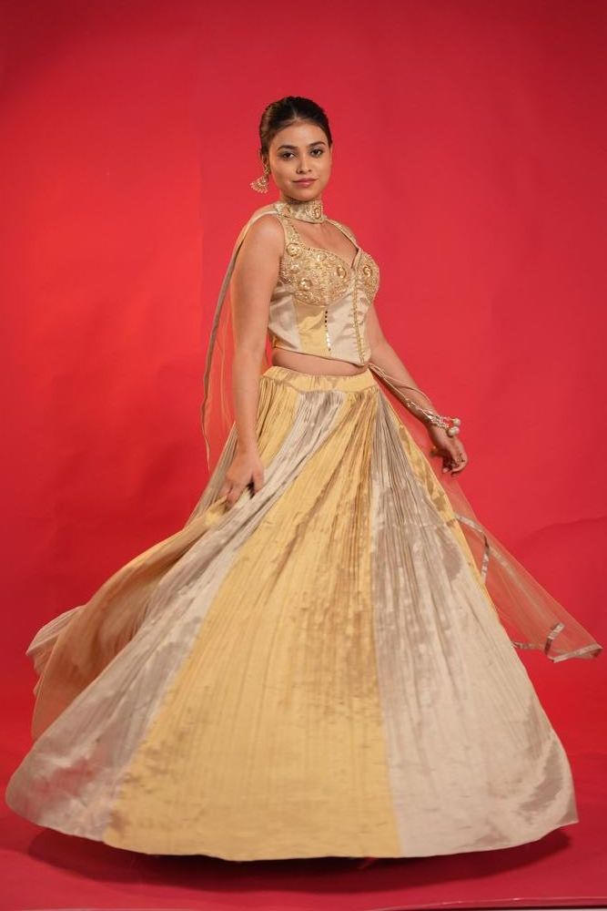 Golden Lehenga view 2