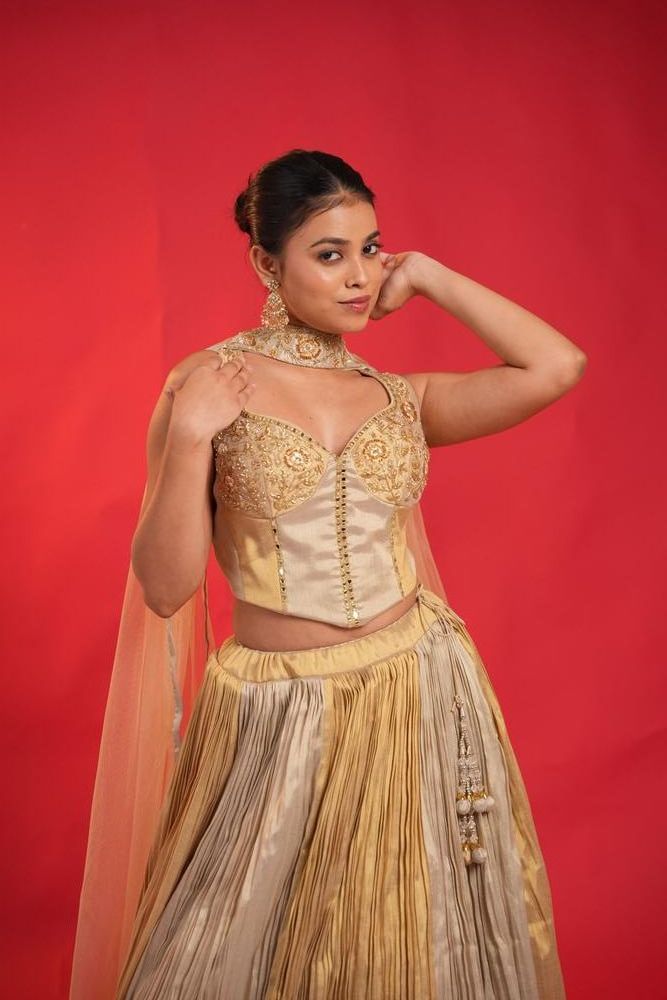 Golden Lehenga view 3