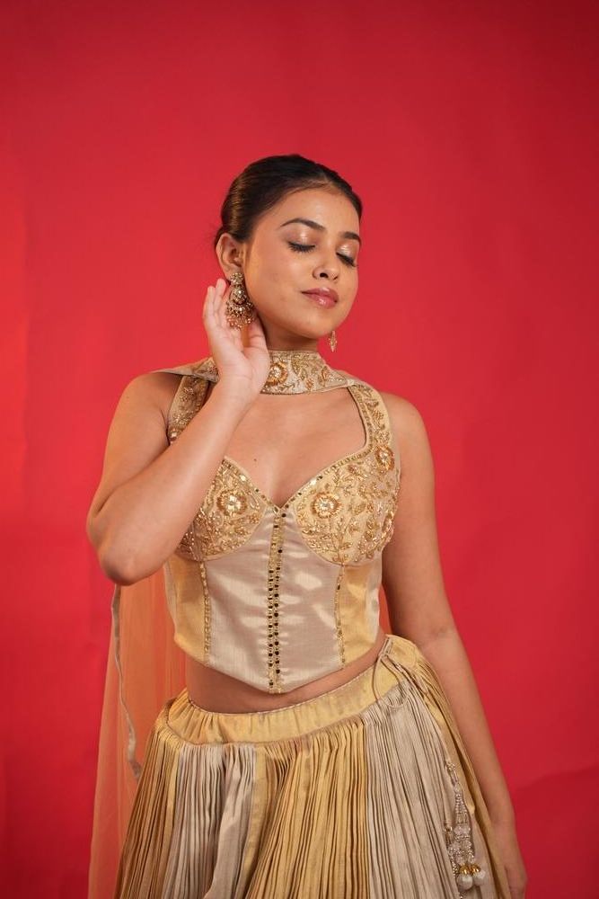 Golden Lehenga view 4